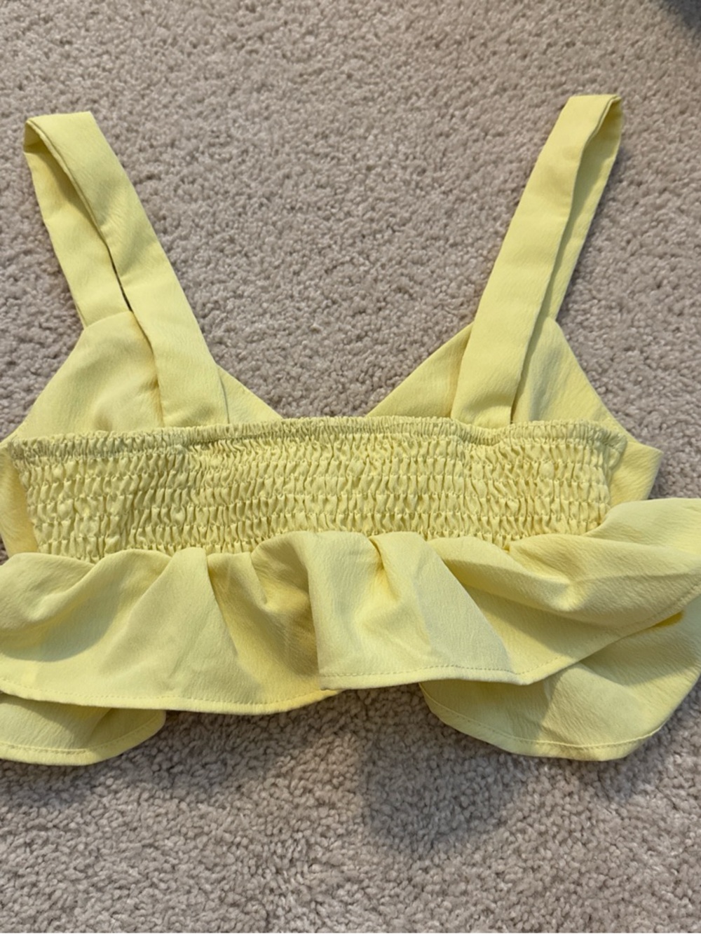 Yellow Knot Front Ruffle Crop Top - Picture 2 of 2
